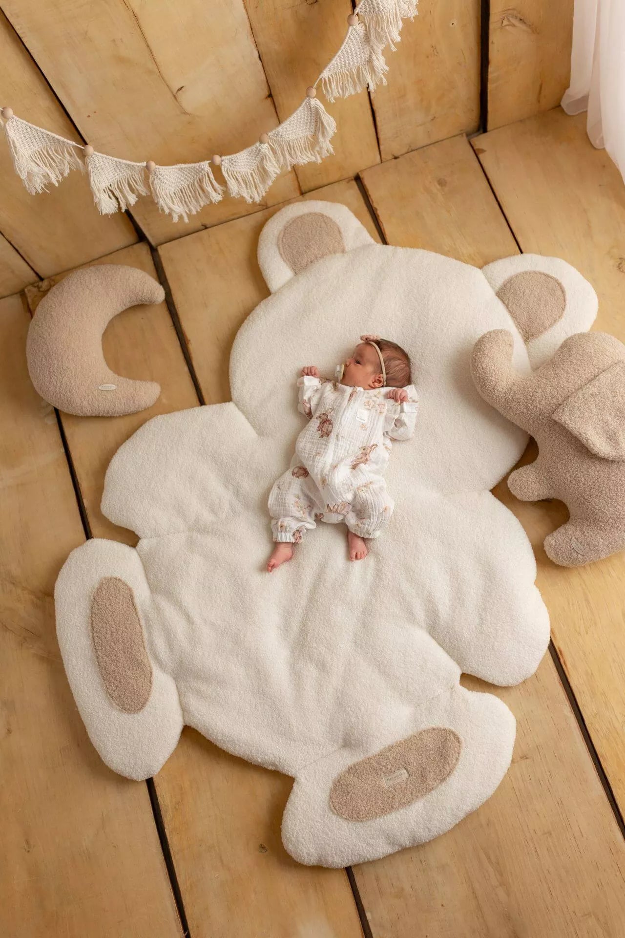 Large Boucle Baby Floor Playmat Bear 4 colours Soft and Cosy The Baby Den