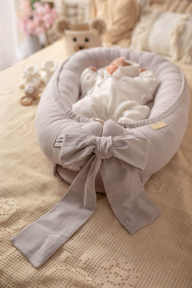 Premium Soft Linen Handmade Baby Nest - Magnolia – The Baby Den