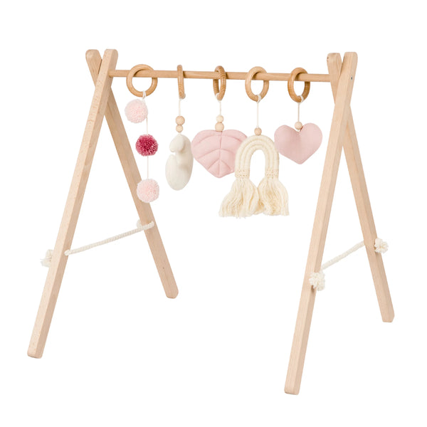 Lil'things Wooden Baby Play Gym with Hanging Toys