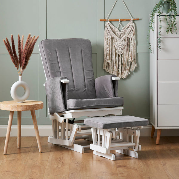 Obaby Deluxe Reclining Glider Chair and Stool