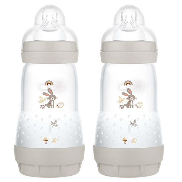 The MAM Easy Start™ Anti-Colic Self-Sterilising Bottle 260ml - 2+ months - 2 Pack - Taupe