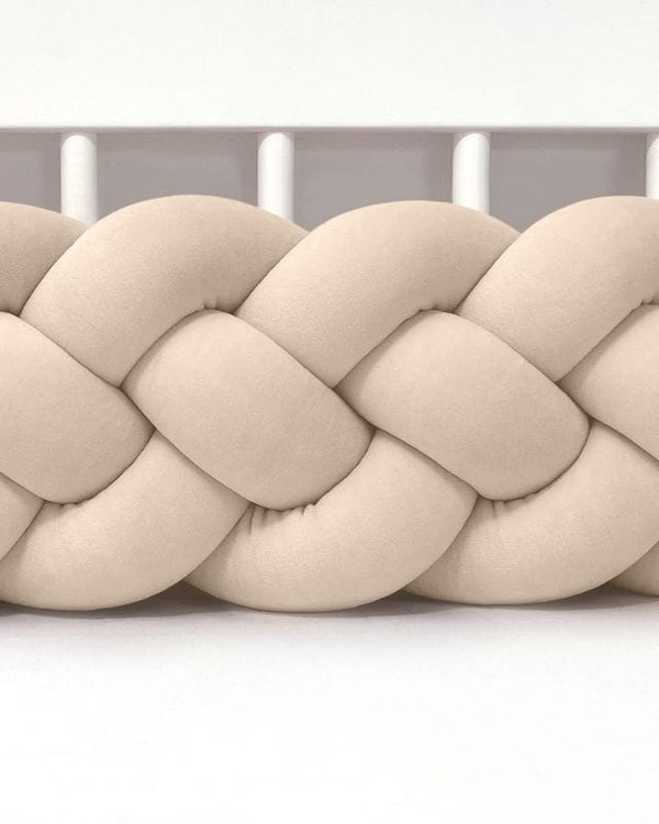 Velour Cot Bumper - 4-braids - Beige (120-400cm) | PRE-ORDER