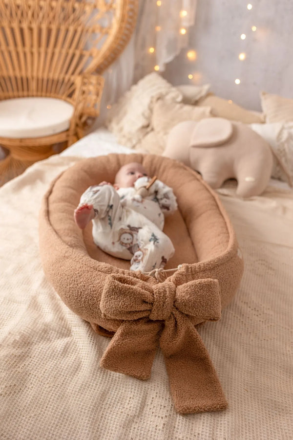 Handmade Bouclé Baby Nest - Brown