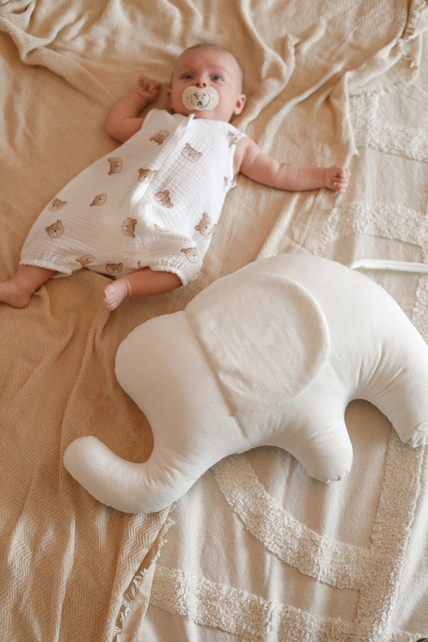 Decorative handmade cushion Elephant - Cream Velvet