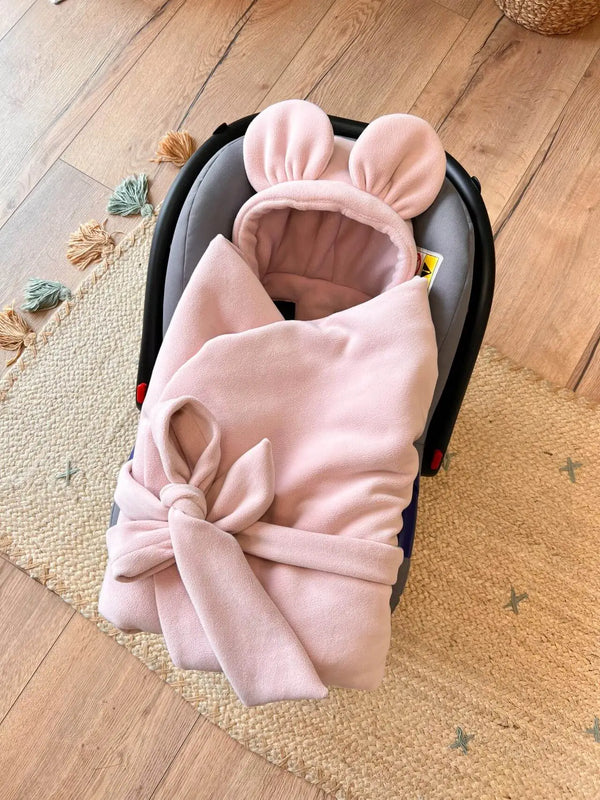 Car Seat Blanket - Cotton Plush - Powder Pink