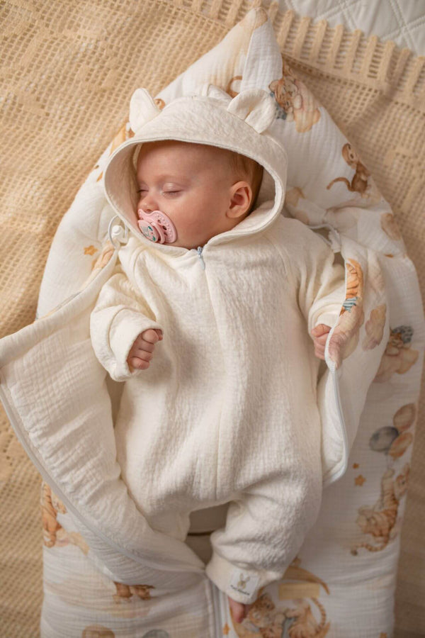 Light Baby Overall Pramsuit - Pearl (newborn -12 months)