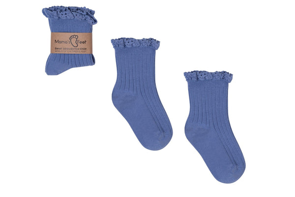Mama's Feet Girl's Socks Mono Baby - Blue