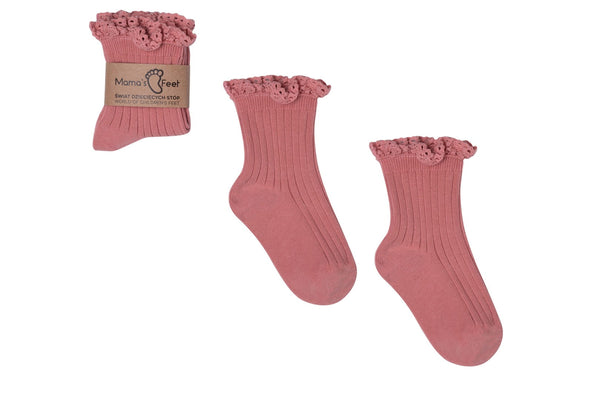Mama's Feet Girl's Socks Mono Baby - Dirty Pink