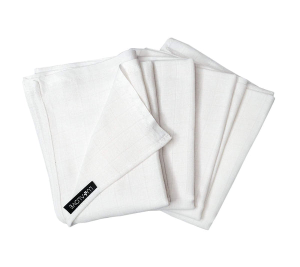 Lullalove Baby Muslin Cloth (set of 4) - White