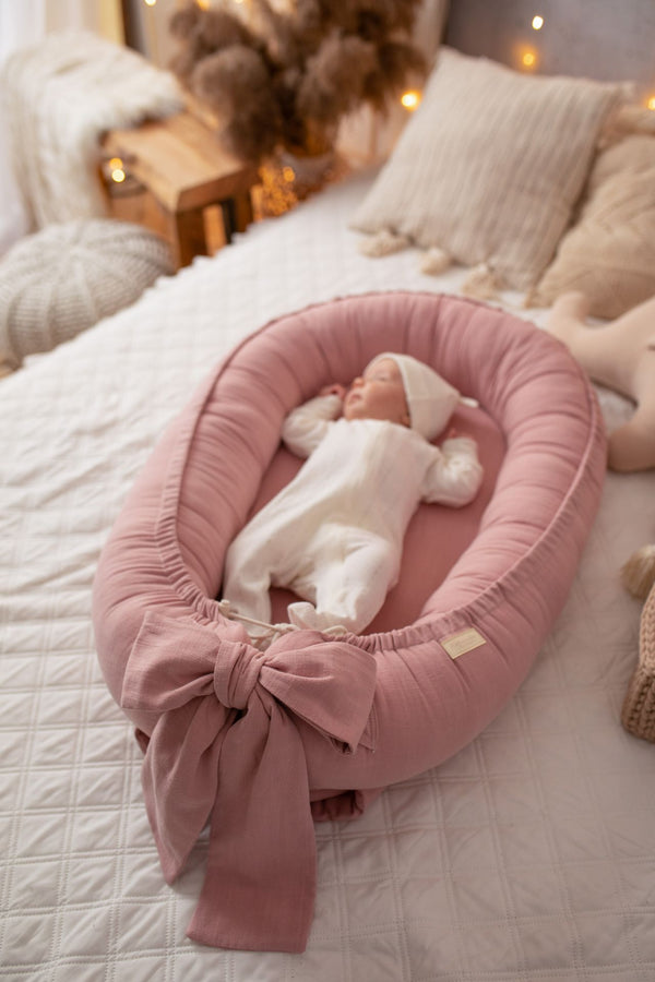 Soft Linen Handmade Baby Nest - Magnolia